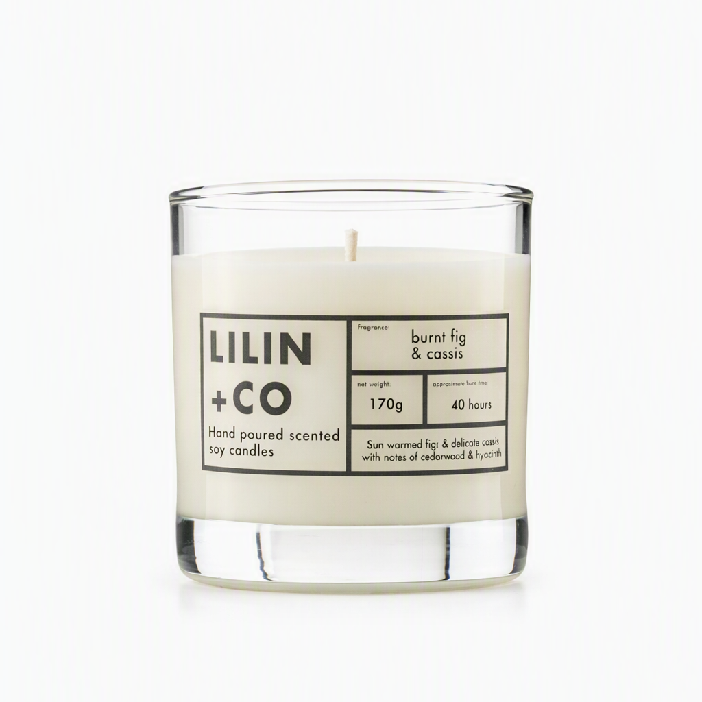  burnt fig cassis soy wax candle with cotton wick in 170g