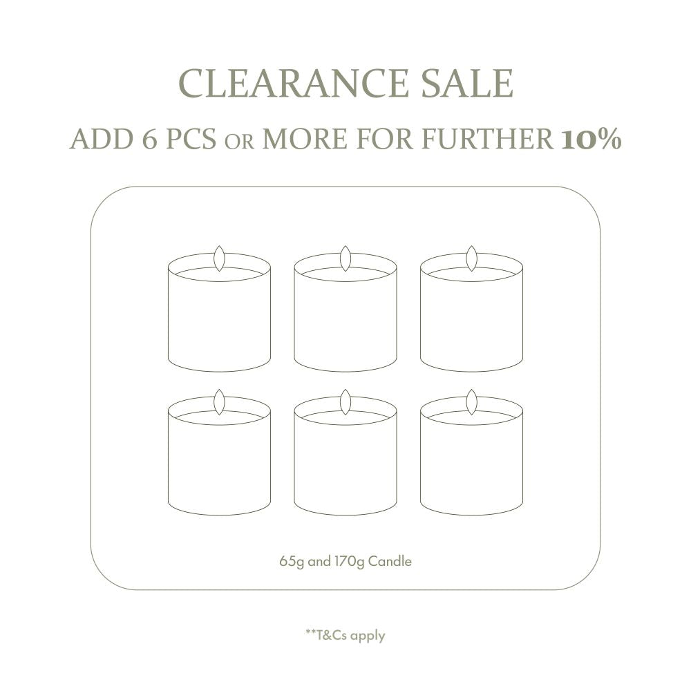 additional 10% when you get 6 or more candles for clearance at lilin+co