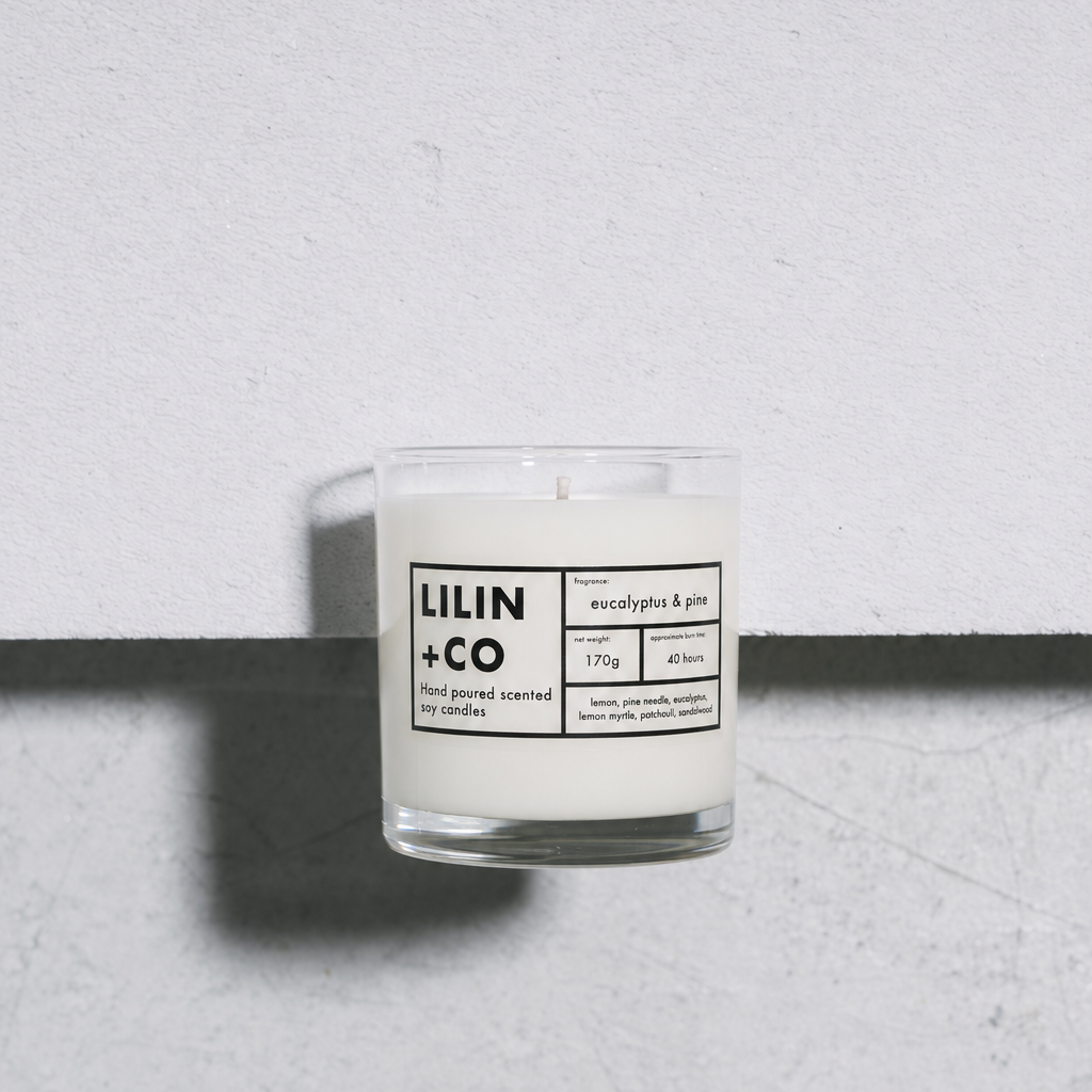 eucalyptus & pine soy wax candle