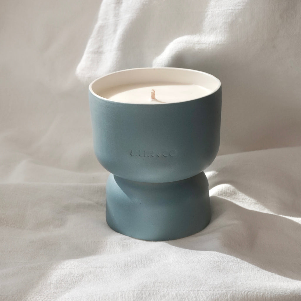 ceramic candle chambray