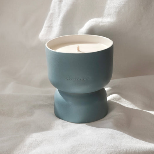 ceramic candle chambray