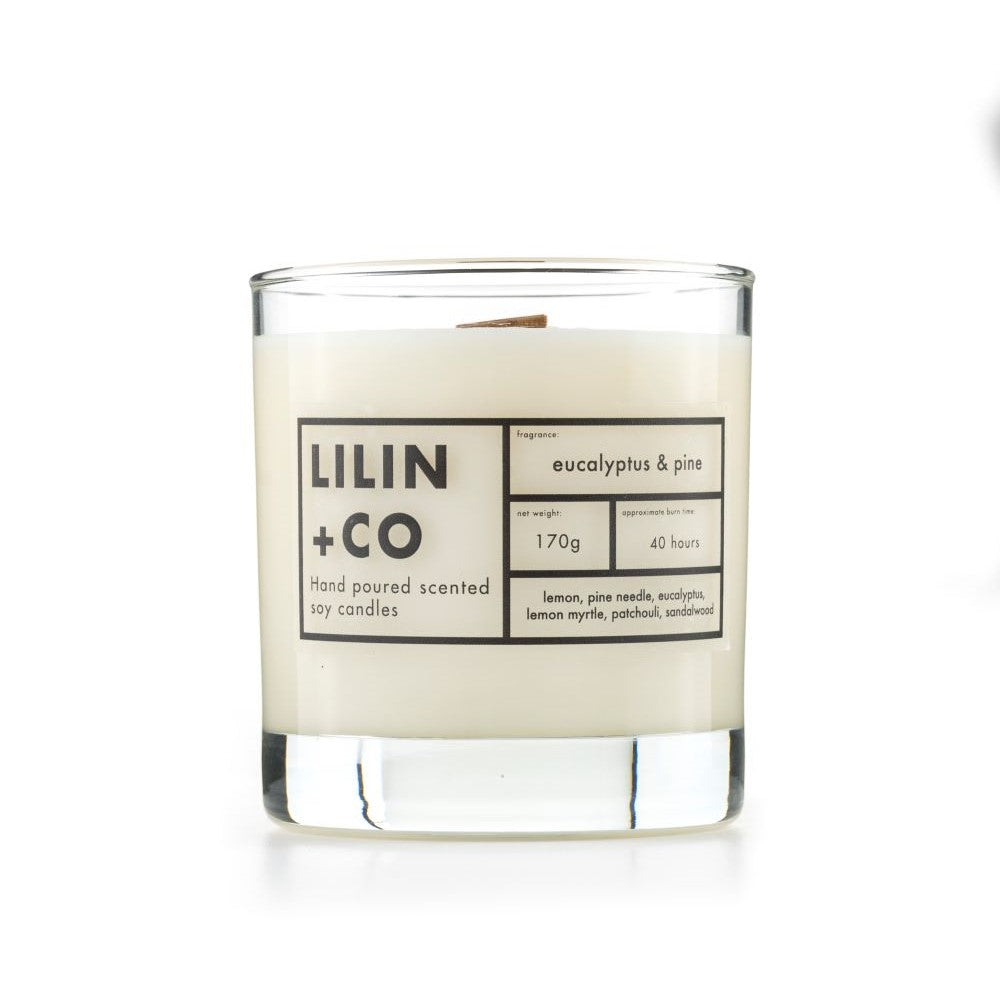 Eucalyptus & Pine 170g wood wick candle