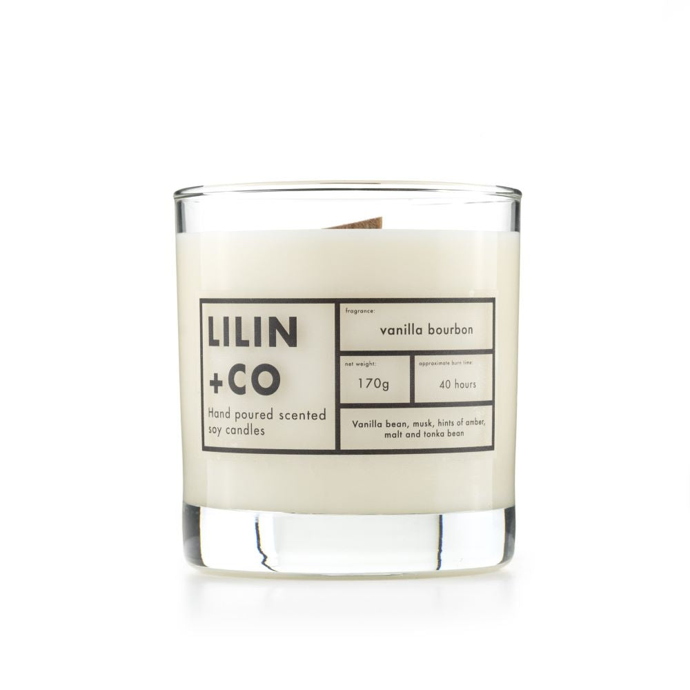 Vanilla Bourbon 170g wood wick candle