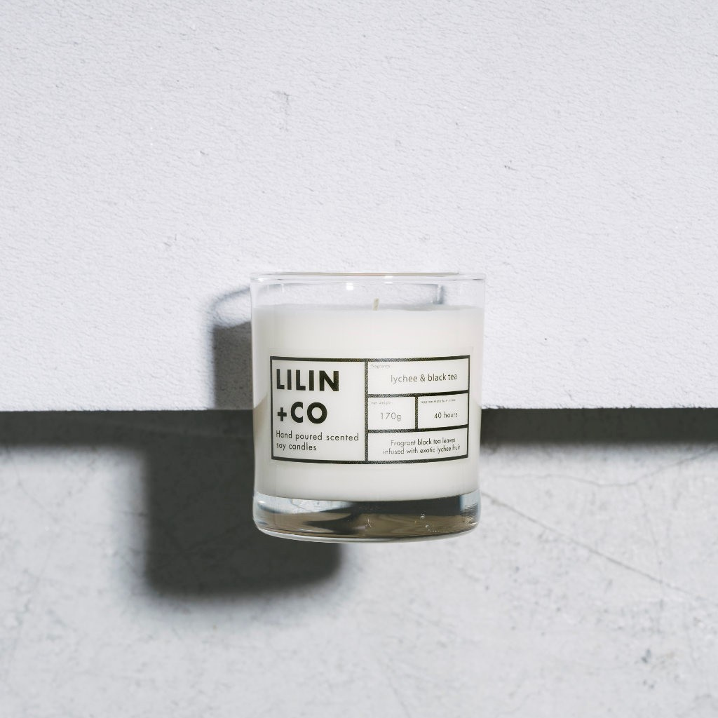 Lychee and black tea soy candle 170g