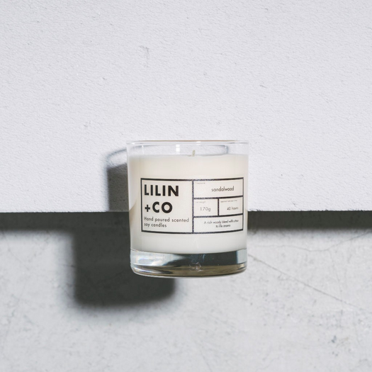 sandalwood soy wax candle with cotton wick in 170g