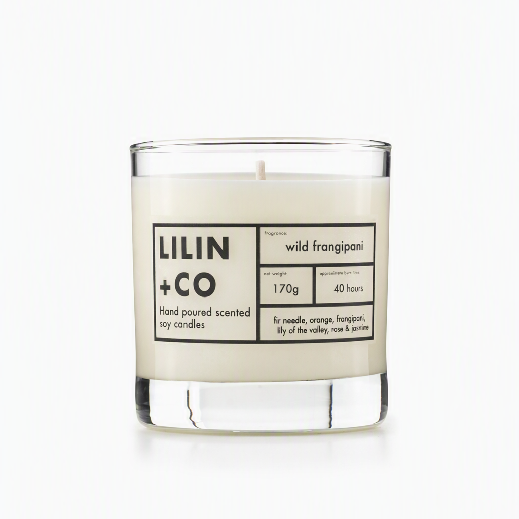 wild frangipani soy wax candle