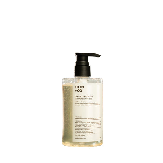 black pepper & patchouli hand & body wash lilin+co woody fresh hand and body wash