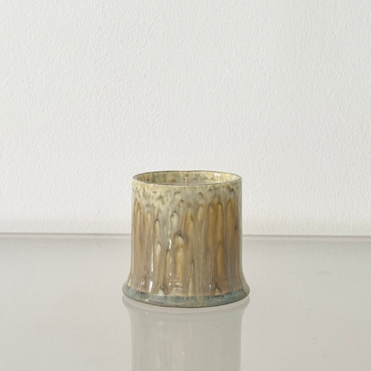 ceramic candle in mustard