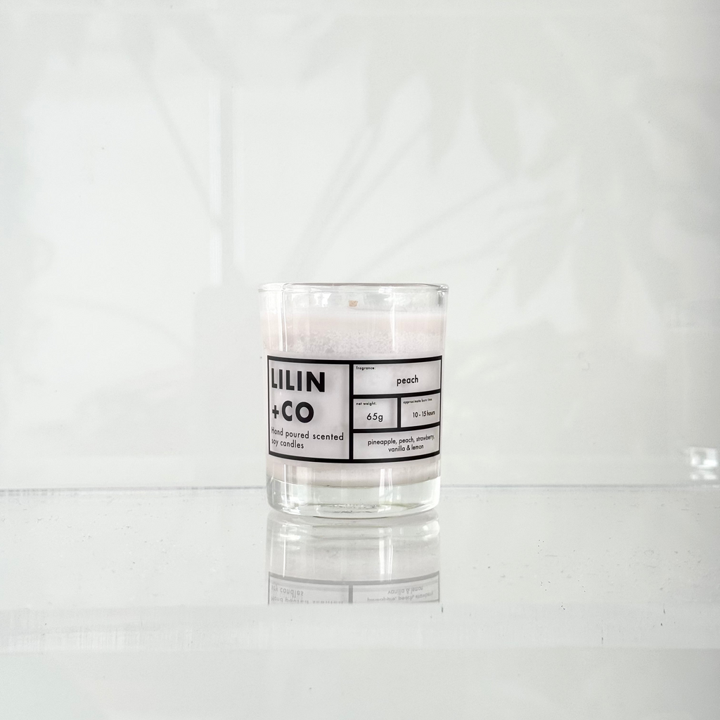 clearance soy candle in peach scent