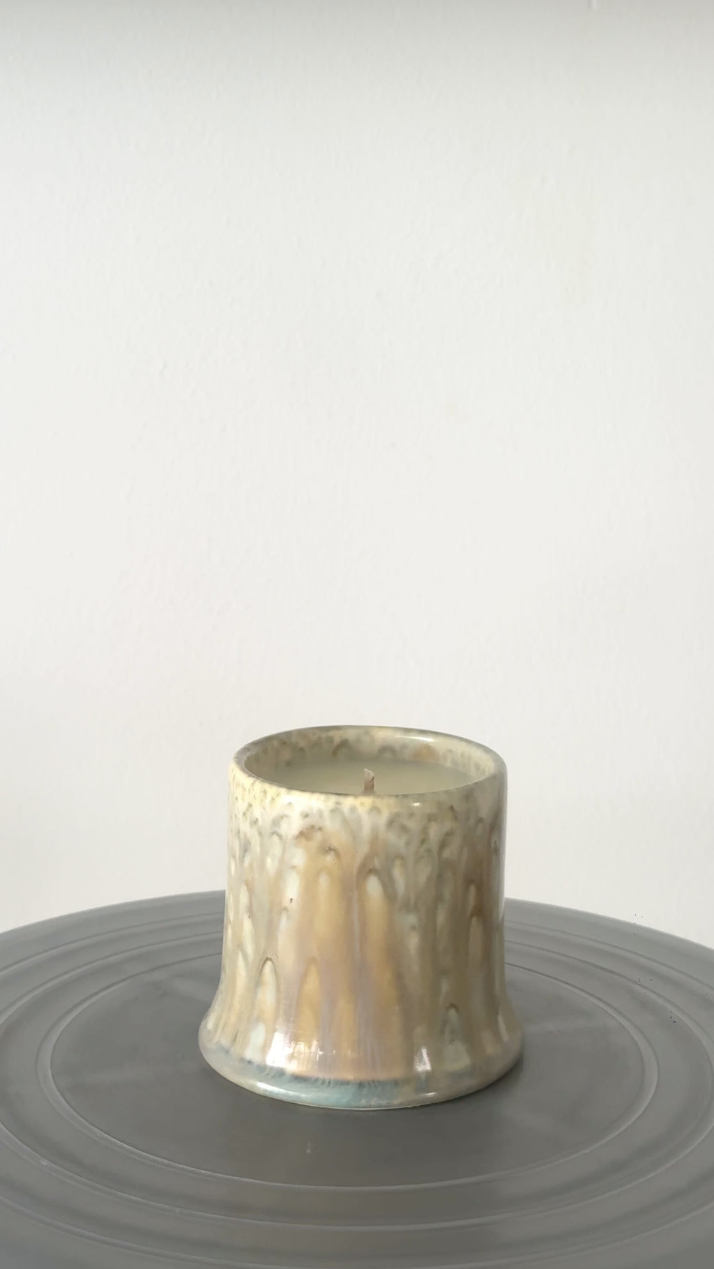 ceramic candle in mustard color, neroli ylang ylang