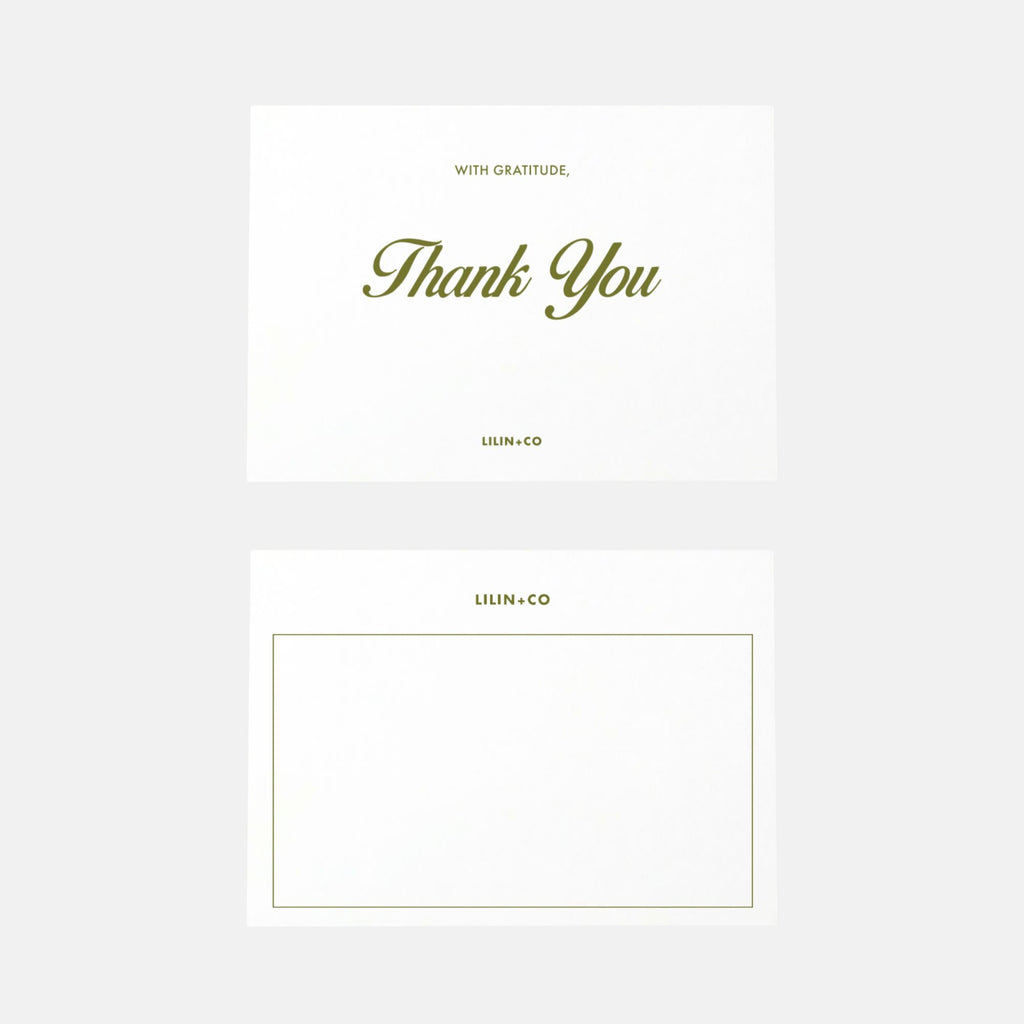 with gratitude, thank you greeting card
