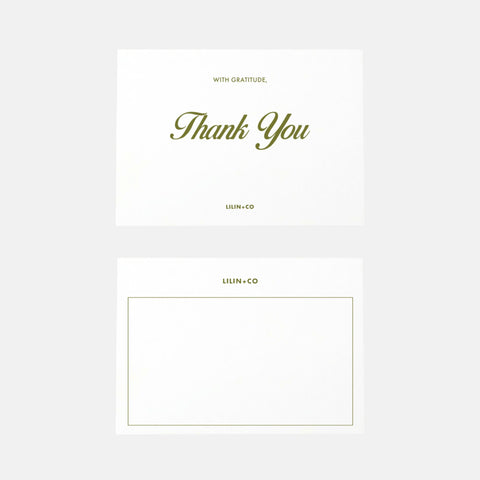 with gratitude, thank you greeting card