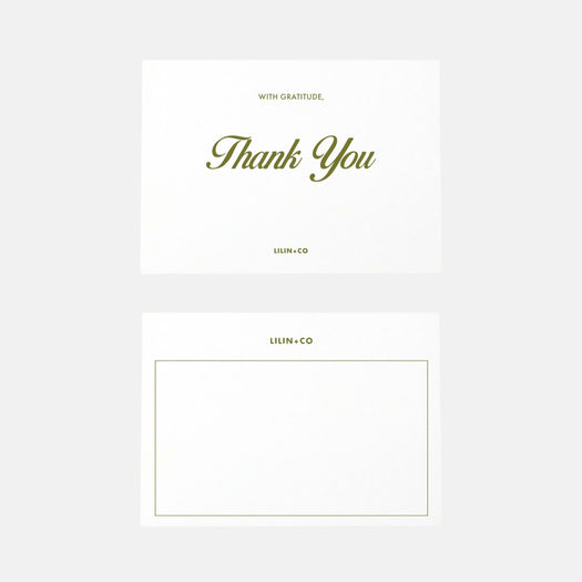 with gratitude, thank you greeting card