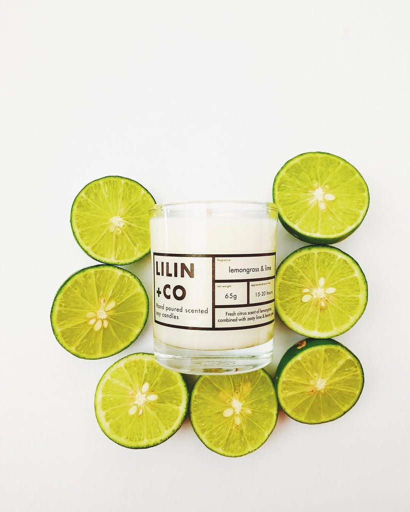 Lemongrass and lime soy candle