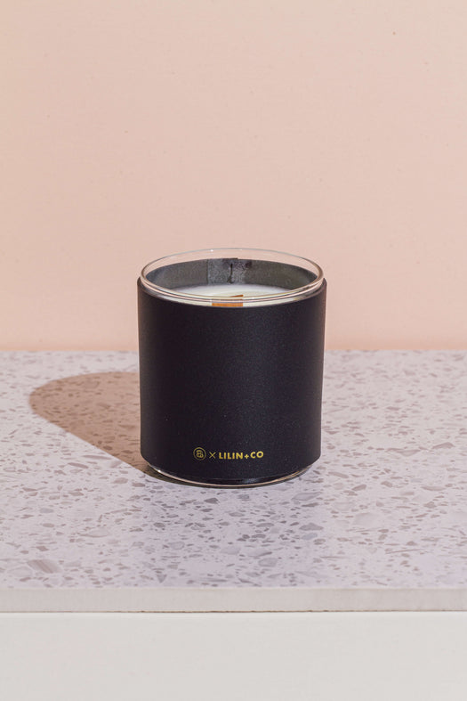 black candle leather sleeve holder