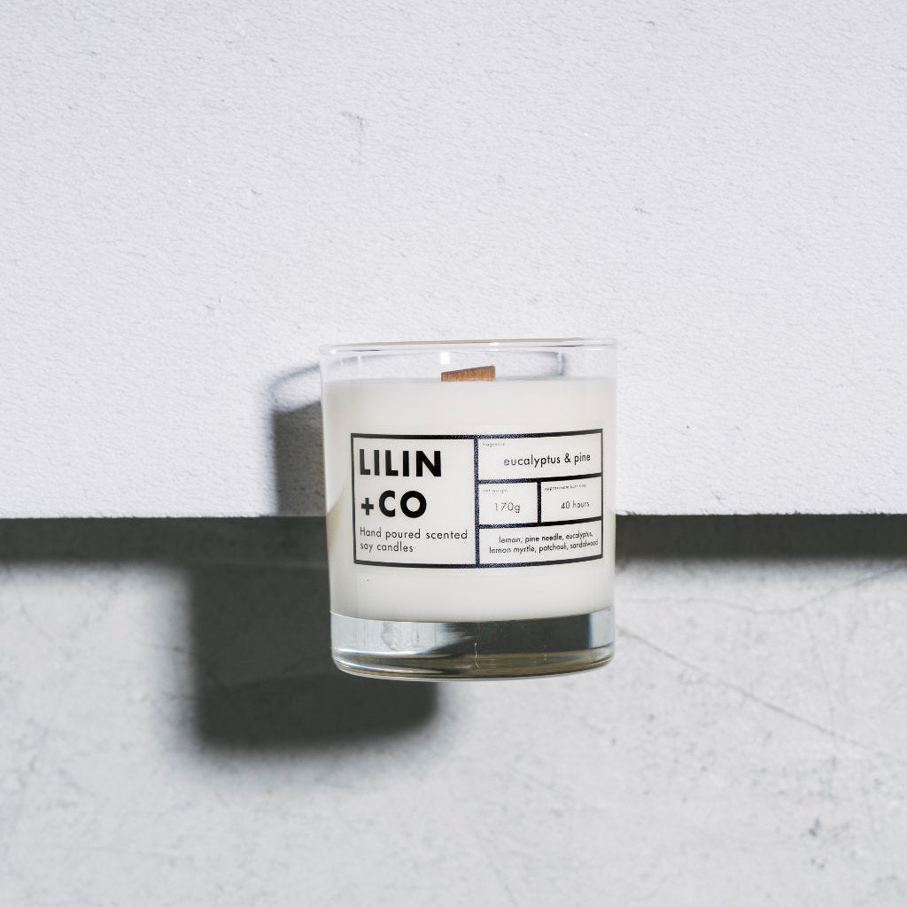 Eucalyptus and pine soy candle