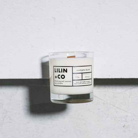 Eucalyptus and pine soy candle