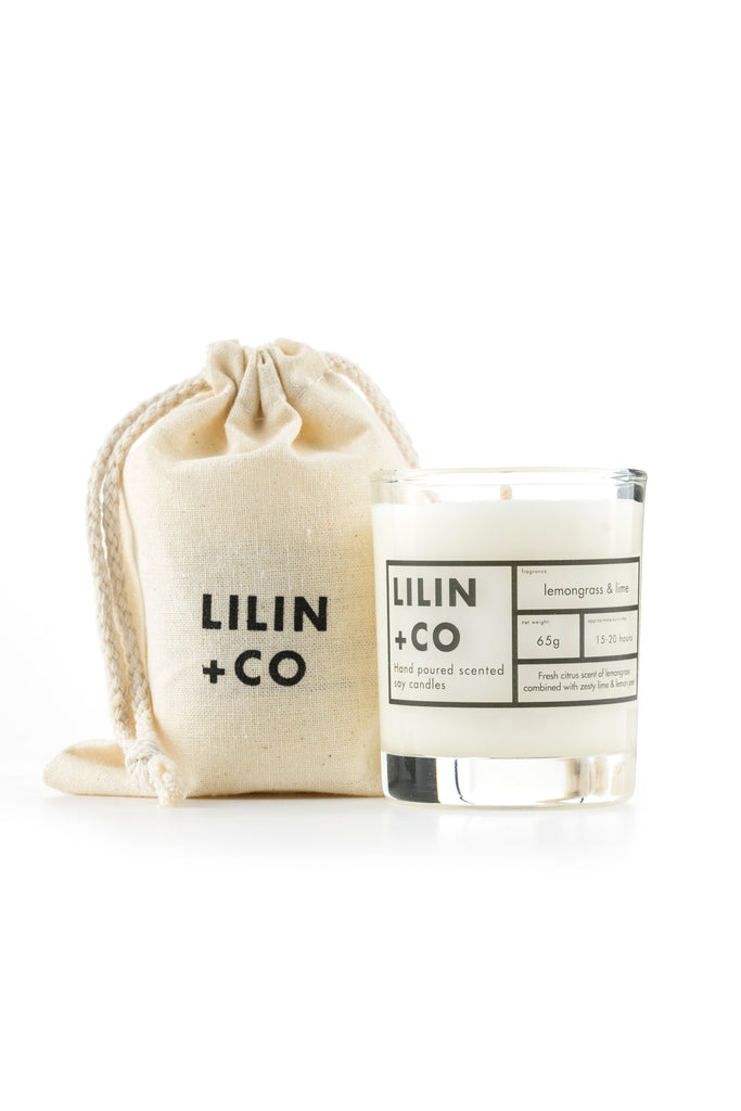 lemongrass lime 65g soy wax candle