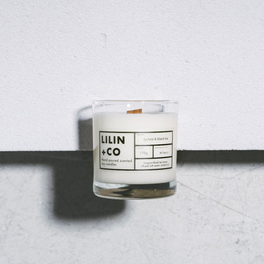 Lychee and black tea soy candle
