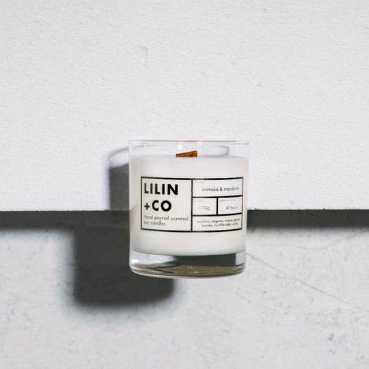 Mimosa and mandarin soy candle