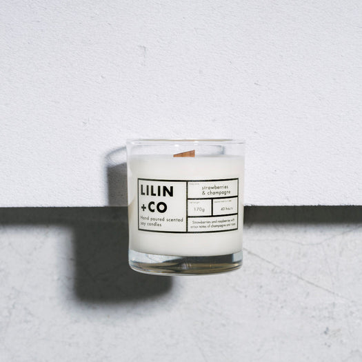 strawberries and champagne soy candle